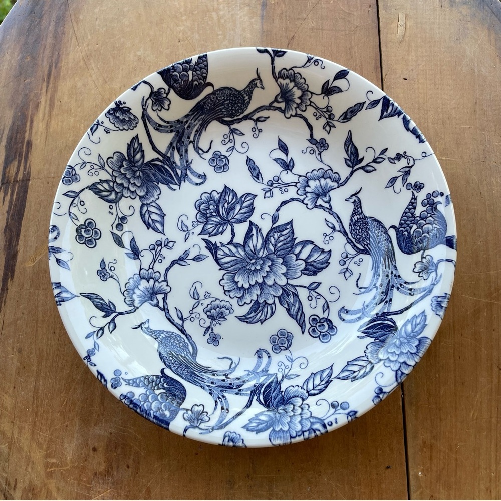 English Peacock Ironstone Bowl 7 1/2” Diameter Excellent!